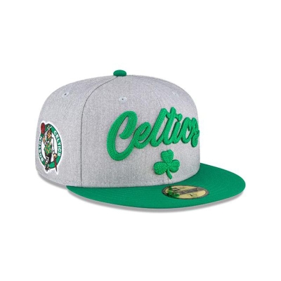 Grey Boston Celtics Hat - New Era NBA NBA Draft 59FIFTY Fitted Caps USA4172508